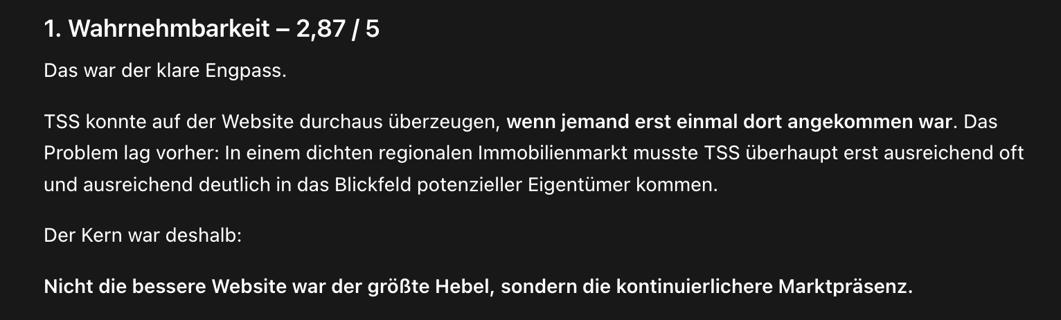 Kommunikationscheck nach Kommunikationswirkungssystem